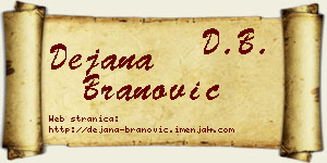 Dejana Branović vizit kartica